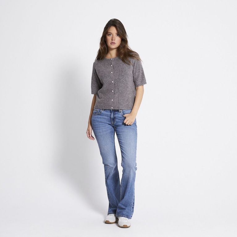 Basic knit short sleeve cardigan "Melina"